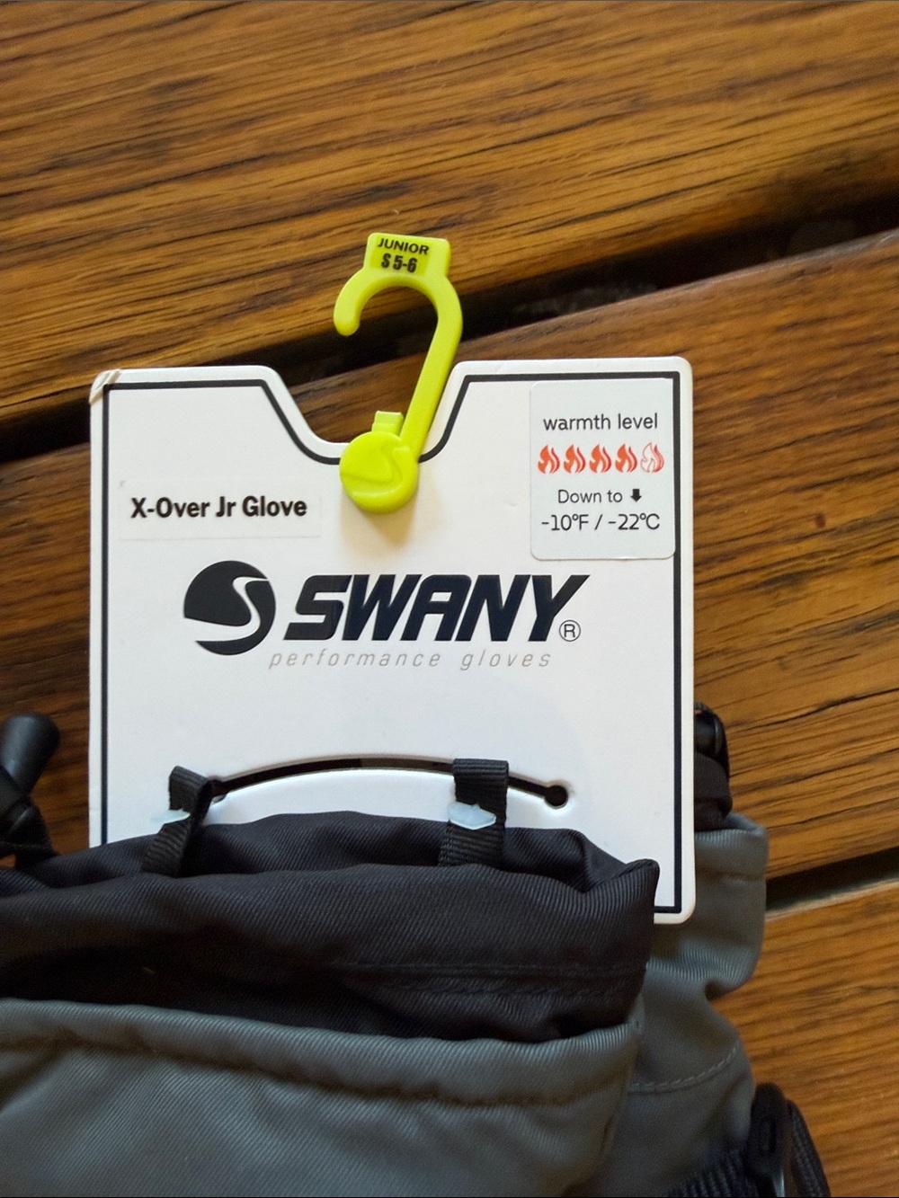 Swany X-Over Jr Glove in Gray and Black - Junior Performance Ski Gloves